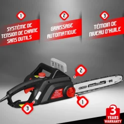 Elem Garden Technic Taille-Haies, Tronçonneuses Et Élagueuses | - Tronçonneuse électrique 2000w guide 46cm oregon