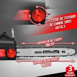Elem Garden Technic Taille-Haies, Tronçonneuses Et Élagueuses | - Tronçonneuse électrique 2000w guide 46cm oregon
