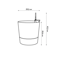 Elho Cache-Pots Et Bacs D'Intérieur|Pots Et Jardinières | - Pot Greensense Aqua Care rond ciment à resevoir d'eau - D.30cm