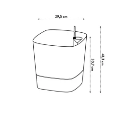 Elho - Pot Greensense Aqua Care ciment carré, à reservoir d'eau - L.30cm New