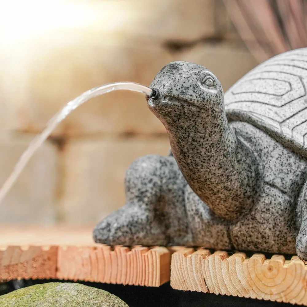 Esotec Bassins Et Fontaines | - gargouille avec pompe solaire crèche silencieuse figure de jardin | 101667