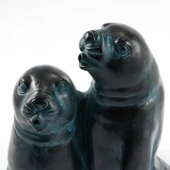 Esotec - gargouille couple de chiens de mer avec pompe de bassin solaire 5 watts jeu d'eau 101656 Clearance