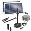 Esotec Bassins Et Fontaines | - Kit pompe de bassin solaire 70/2800 led avec accumulateur life 12,8v/12ah 101940