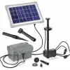 Esotec Bassins Et Fontaines | - Kit pompe de bassin solaire palermo 5/330 avec boîtier d'accumulateurs et anneau lumineux led 101775