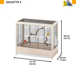 Ferplast - cage pour oiseaux en bois fsc giulietta 4, canaris, perruches et oiseaux exotiques, accessoires inclus Outlet