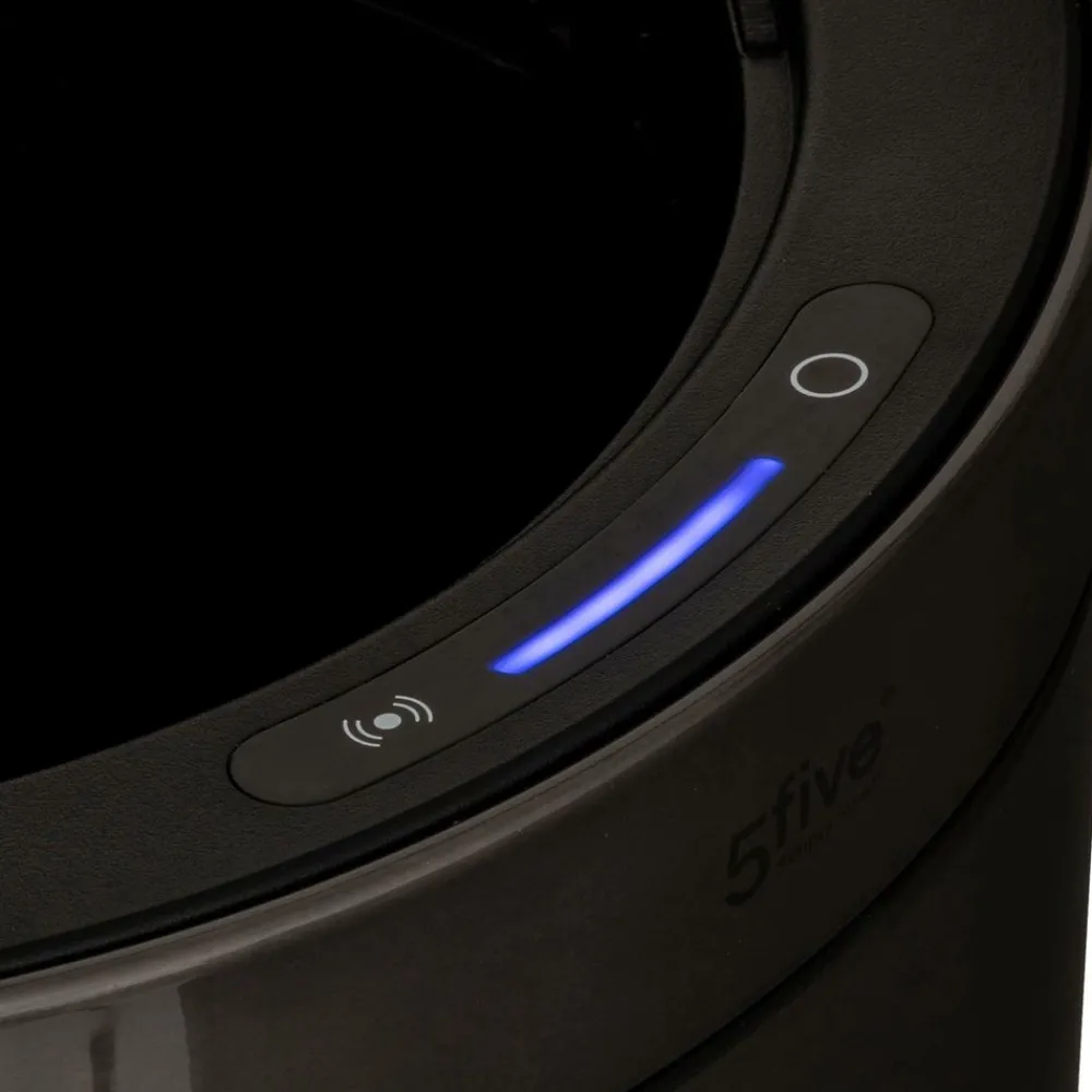 5 Five Simply Smart - 5five - poubelle automatique "delta" en métal noir 40l Hot