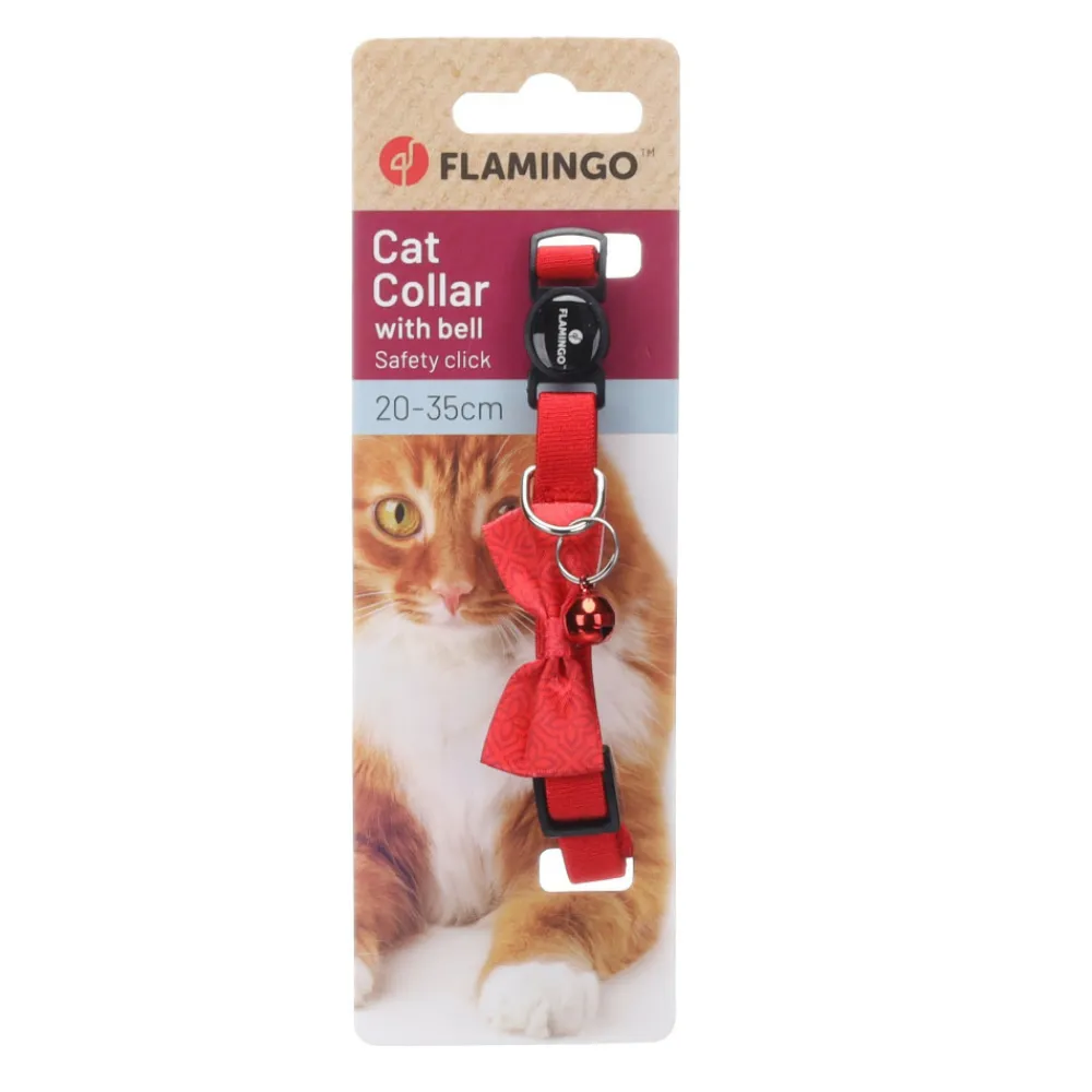 Flamingo Colliers Et Laisses Pour Chats | - Collier avec nœud castor rouge 20 – 35 cm pour chat