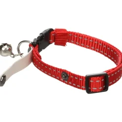 Flamingo - Collier jaggo rouge avec bande "my home" pour chat Sale