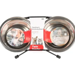 Flamingo - Ecuelle duo ø 11 cm 200 ml avec support arjun xs pour chat Clearance