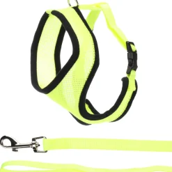 Flamingo - Harnais avec laisse jaune fluo pour grand chat Clearance