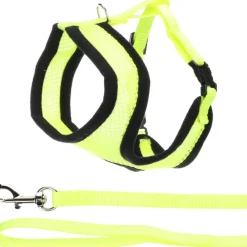 Flamingo Colliers Et Laisses Pour Chats | - Harnais avec laisse couleur jaune fluo pour chaton
