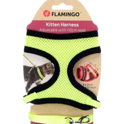 Flamingo Colliers Et Laisses Pour Chats | - Harnais avec laisse couleur jaune fluo pour chaton