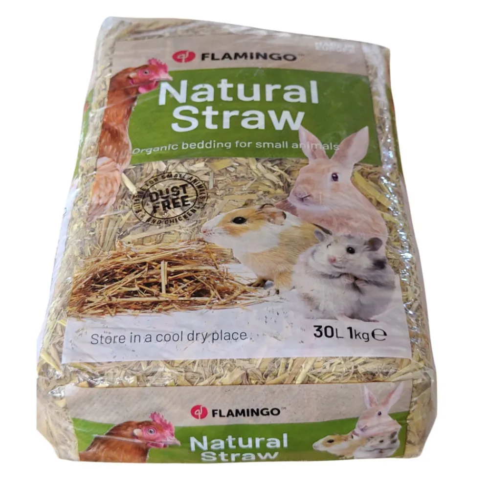 Flamingo - Paille 1 kg 30 litres pour rongeurs New
