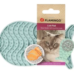 Flamingo - Tapis à lécher martha poisson vert en silicone pour chat Outlet