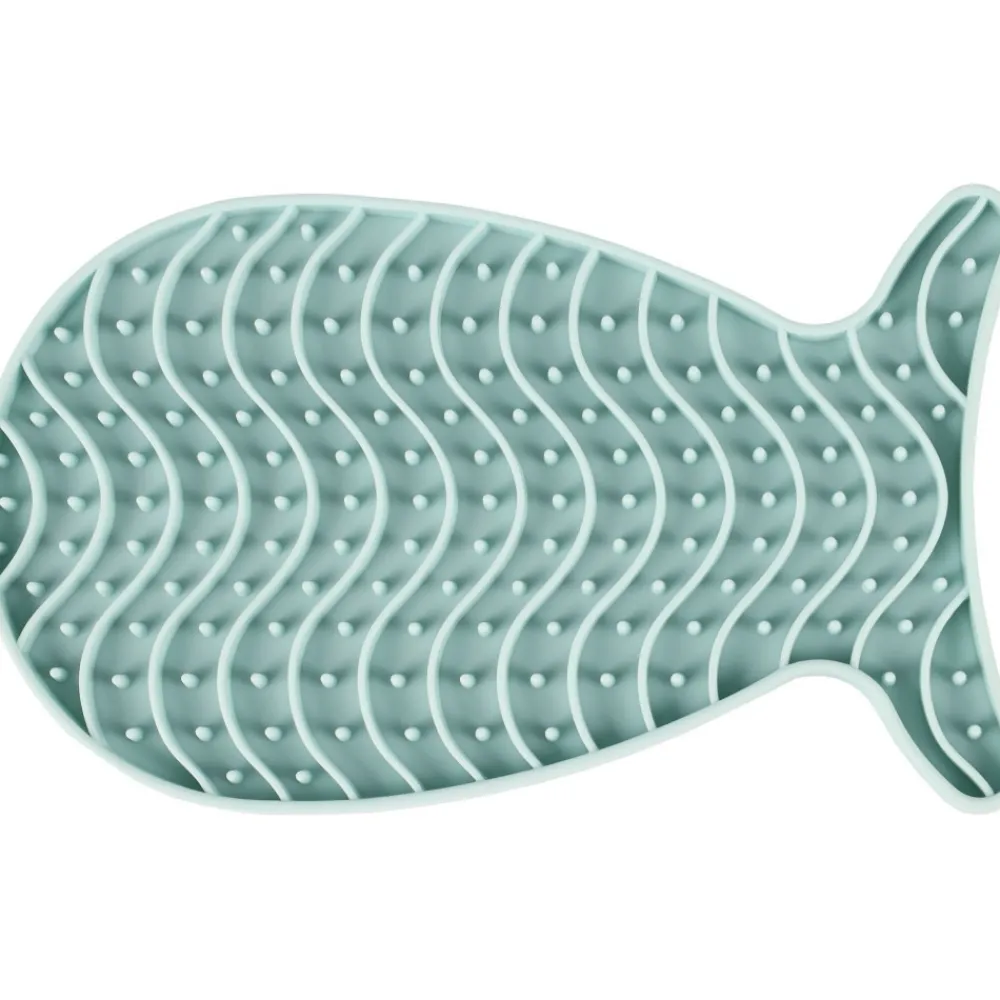 Flamingo - Tapis à lécher martha poisson vert en silicone pour chat Outlet
