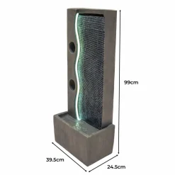 NA Fontaine de jardin harmony falls avec éclairage led blanc chaud & brosse à nettoyage Hot