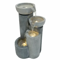 NA Fontaine de jardin tranquil tiers avec éclairage led blanc chaud & brosse à nettoyage New