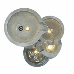 NA Fontaine de jardin tranquil tiers avec éclairage led blanc chaud & brosse à nettoyage New