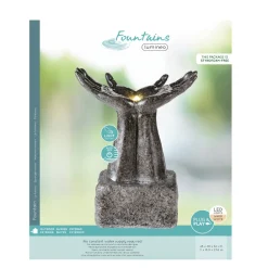 NA Fontaine LED mains en polyrésine, coloris anthracite - L.28xH.60cm