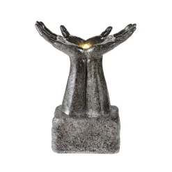 NA Fontaine LED mains en polyrésine, coloris anthracite - L.28xH.60cm