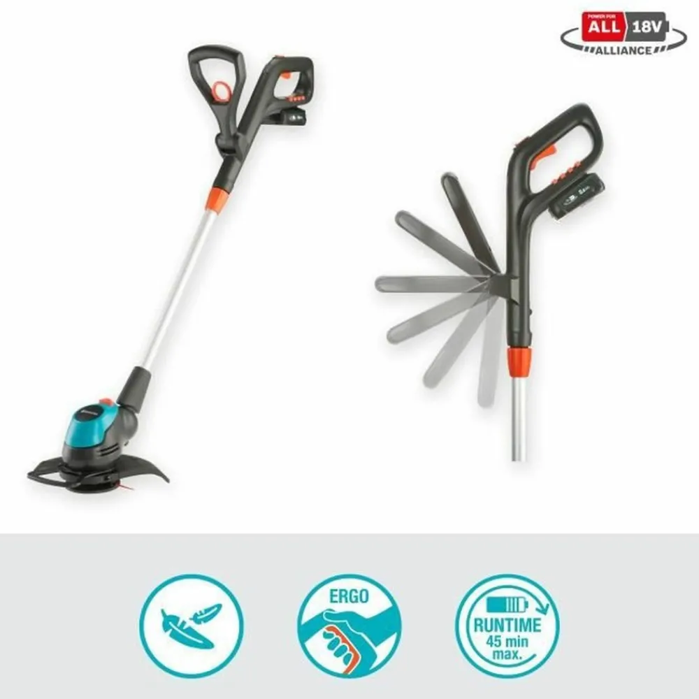 Gardena Coupe-Bordures Et Débroussailleuses | - Coupe-bordure à batterie - easycut 23/18v p4a - 18v - 23 cm (livré avec batterie 2,0 ah + chargeur)