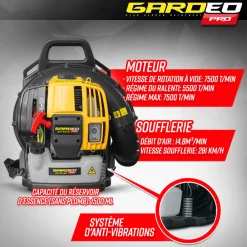 Gardeo Pro - Souffleur thermique dorsal 52cc - 281km/h - Sale