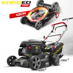Gardeo Pro - Tondeuse thermique autotractée 144.3cc - 42cm livrée avec 2 lames + mulching - g Clearance