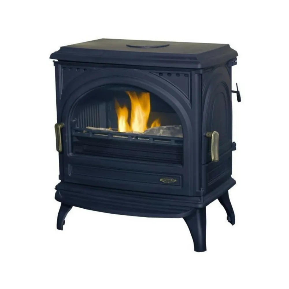 Godin - Poêle à bois fonte-petit carvin-9 kw- peint anthracite -thermostat - 366102 Discount