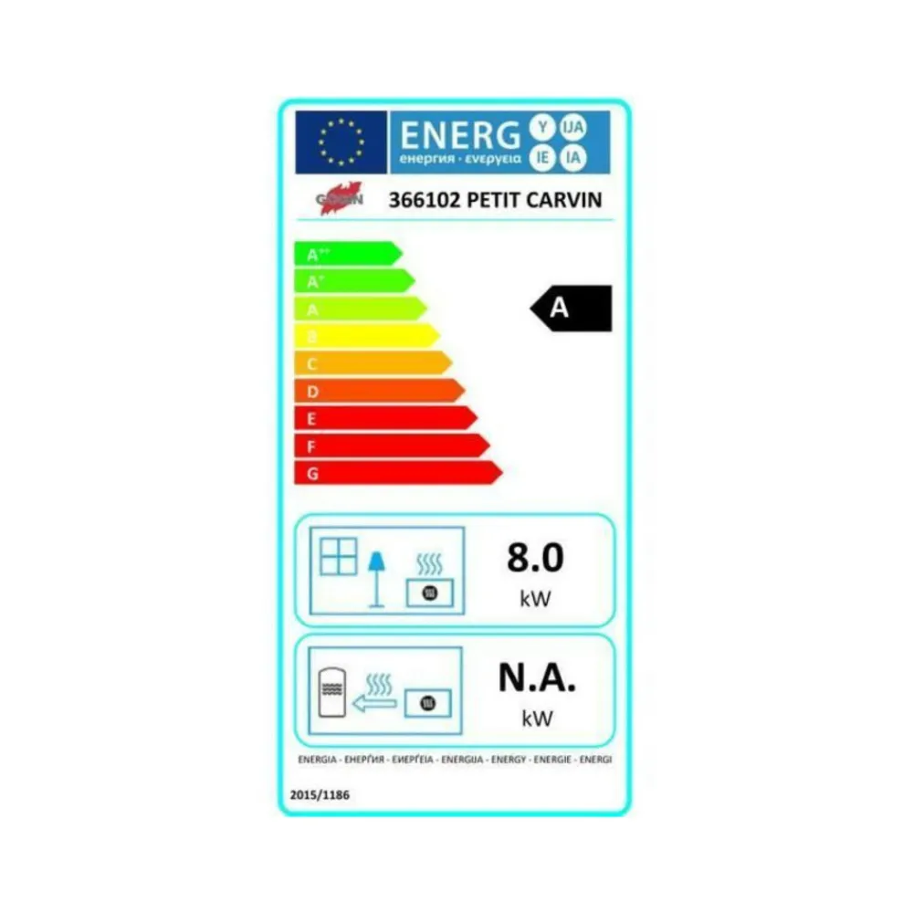 Godin - Poêle à bois fonte-petit carvin-9 kw- peint anthracite -thermostat - 366102 Discount