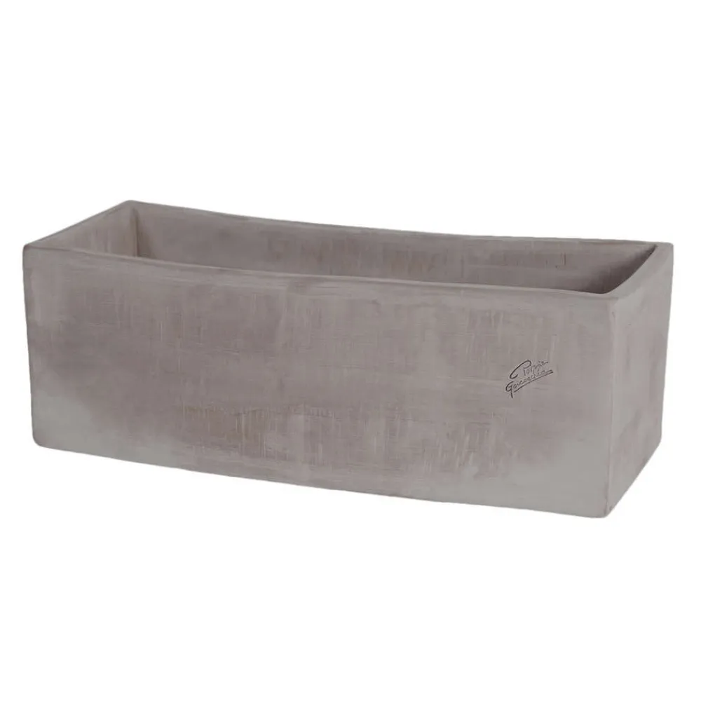 Goicoechea - Jardinière contemporaine en terre cuite grise - 60x24x24cm Hot