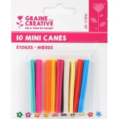 Graine Créative GRAINE CRÉATIVE - 10 mini canes pâte polymère à trancher 5 x 0,5 cm - n艙uds & étoiles Outlet