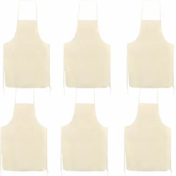 Graine Créative GRAINE CRÉATIVE - 6 tabliers adulte en coton blanc cassé 90 x 60 cm