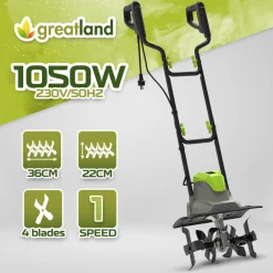 Greatland - Motobineuse électrique 1050w 36cm - 4 fraises - Hot