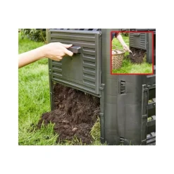 Hecht Jardinage Écologique | - H 3060 composteur pour jardin 360l déchets de pelouse boite de compostage 69 x 69 x 84 cm