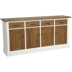 Interior's Mobilier D'Intérieur | - Buffet bas 4 portes bois blanc - rivages