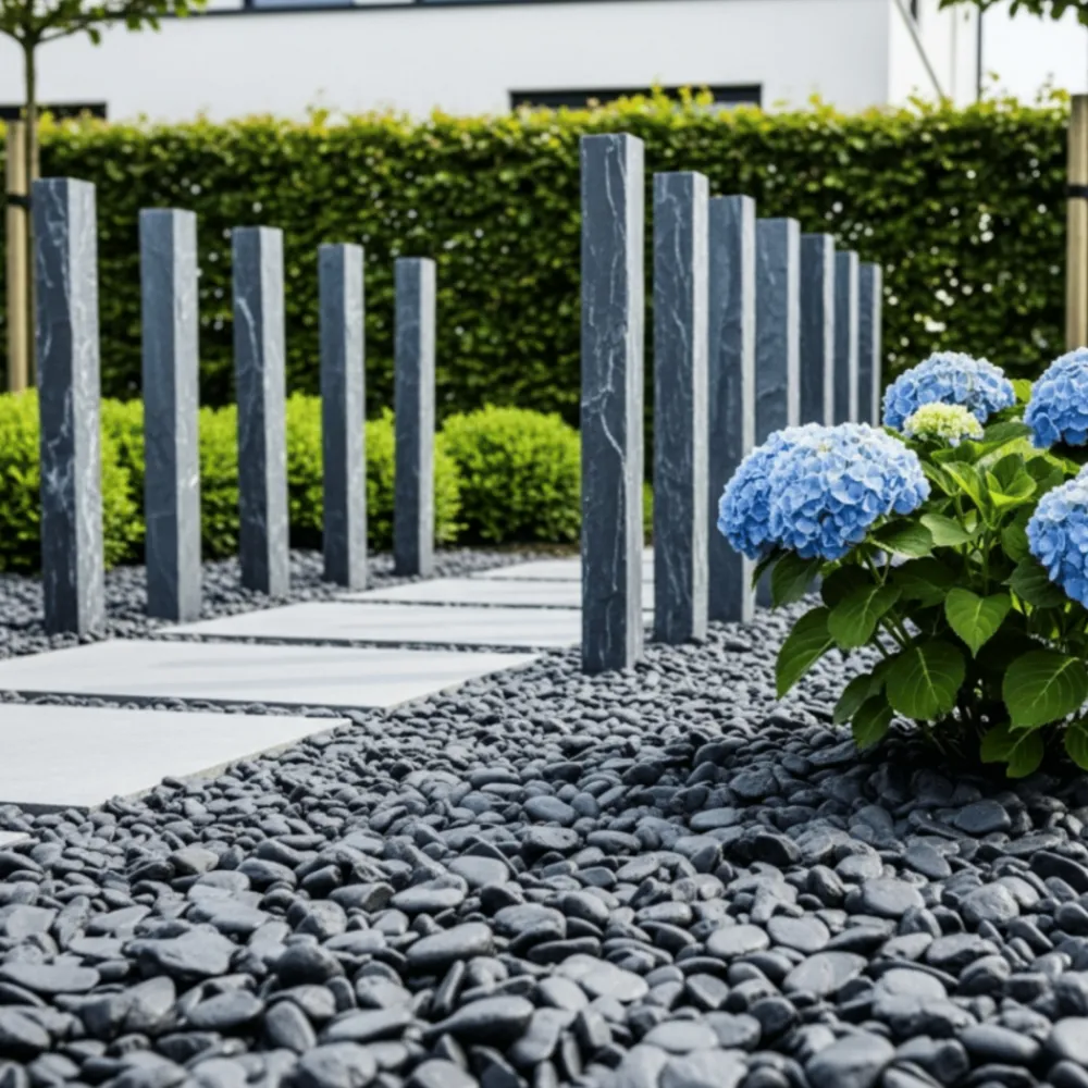 Jardinex - Galet calcaire noir mat 60/100 mm- big bag 1t (8 m²) - noir Sale