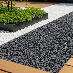 Jardinex Brise-Vues, Bordures Et Dallages | - Gravier concassé calcaire noir 6/14 mm - big bag 1t (16 m²) - noir