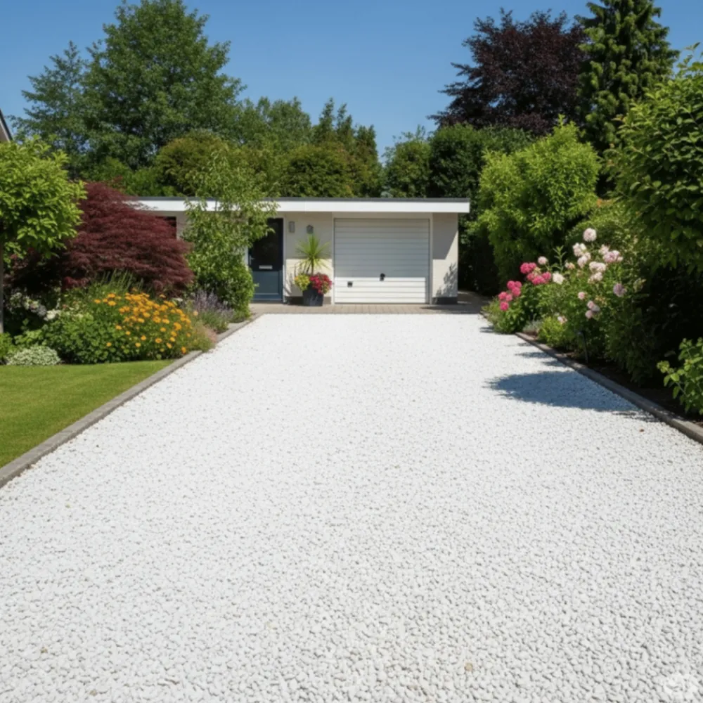 Jardinex Brise-Vues, Bordures Et Dallages | - Gravier concassé marbre blanc 9/12 mm - big bag 1t (16 m²) - blanc