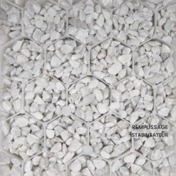 Jardinex Brise-Vues, Bordures Et Dallages | - Gravier concassé marbre blanc 9/12 mm - big bag 1t (16 m²) - blanc
