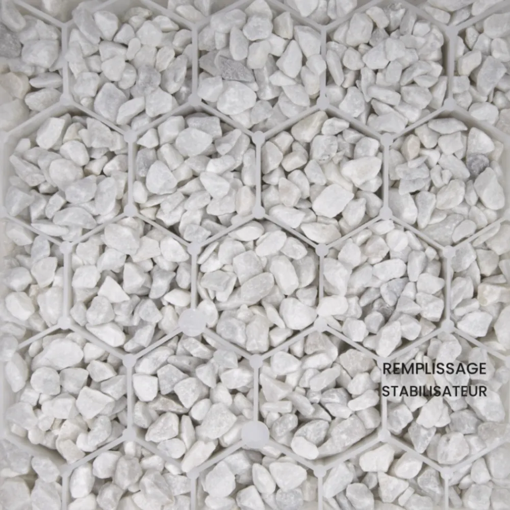 Jardinex Brise-Vues, Bordures Et Dallages | - Gravier concassé marbre blanc 9/12 mm - big bag 1t (16 m²) - blanc