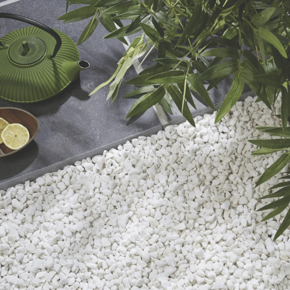Jardinex Brise-Vues, Bordures Et Dallages | - Gravier concassé marbre blanc 9/12 mm - big bag 1t (16 m²) - blanc