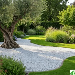 Jardinex Brise-Vues, Bordures Et Dallages | - Gravier concassé marbre blanc 12/18 mm - big bag 1t (16 m²) - blanc
