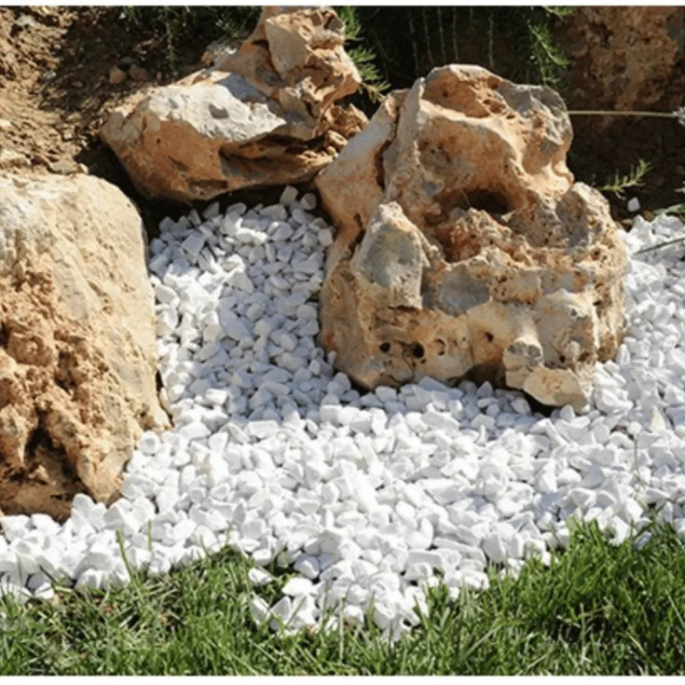 Jardinex Brise-Vues, Bordures Et Dallages | - Gravier concassé marbre blanc 12/18 mm - big bag 1t (16 m²) - blanc