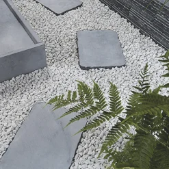 Jardinex Brise-Vues, Bordures Et Dallages | - Gravier concassé marbre blanc 12/18 mm - big bag 1t (16 m²) - blanc