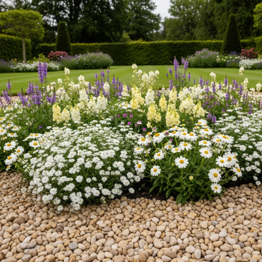 Jardinex Terreaux Et Paillage | - Gravier roulé calcaire beige 5/15 mm - big bag 1t (16 m²) - beige