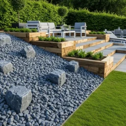 Jardinex - Roche gris bleu pour gabion et aménagement (80/150 mm)-big bag 1t - gris bleu Hot