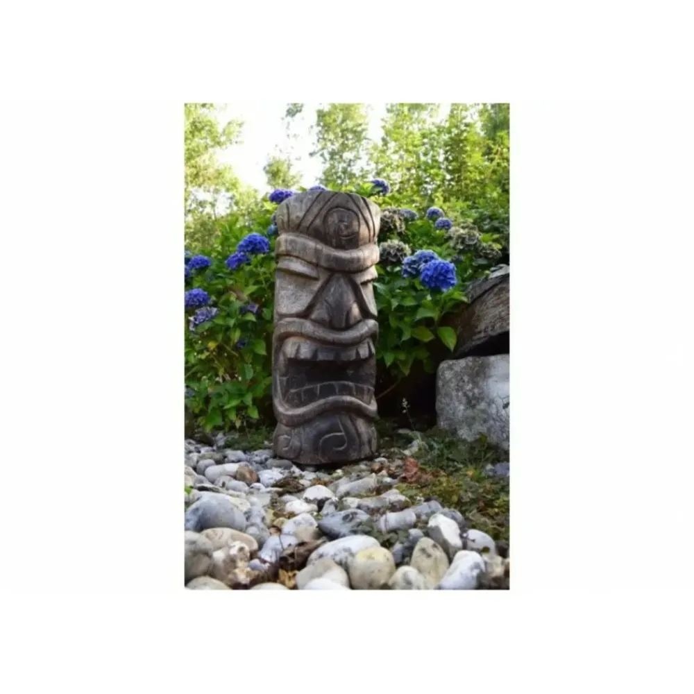 Jardinex - Statue tiki totem mauri cendré 100 cm - gris 100 cm Clearance