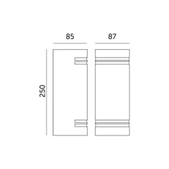 Kobi Eclairage D’Extérieur | - Applique murale de façade rectangle design noir éclairage haut / bas avec diffuseur blanc pour ampoule gu10