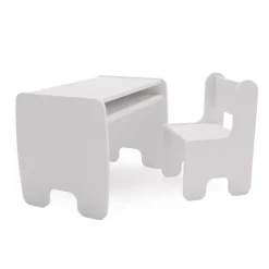 Kobi - Ensemble table et chaises enfant blanc Online