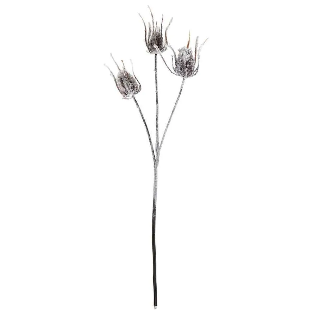 ksd déco KSD DÉCO - Fleur artificielle : Tige branche chardon avec neige - H.88cm Clearance